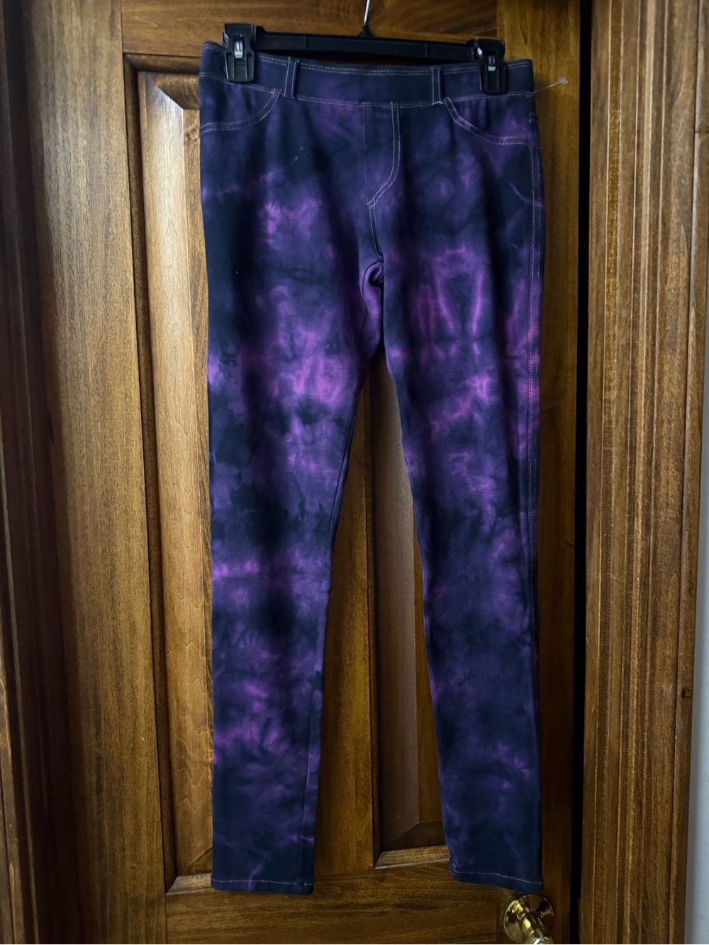 Hard Tail Forever Purple Tye Dye Womens Leggings with back pockets Size M NWOT